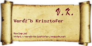 Veréb Krisztofer névjegykártya
